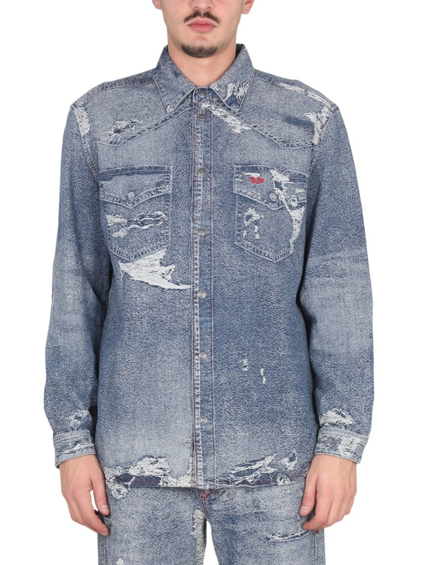 Diesel Distressed Denim Shirt