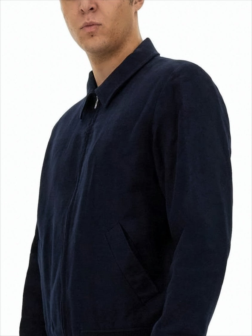 A.P.C. Navy Casual Jacket With Ribbed Cuffs
