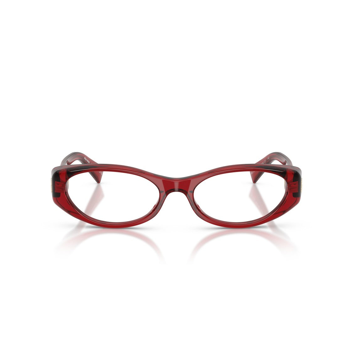 Miu Miu 0Mu 03Zv Translucent Red Acetate Oval Frame Sunglasses
