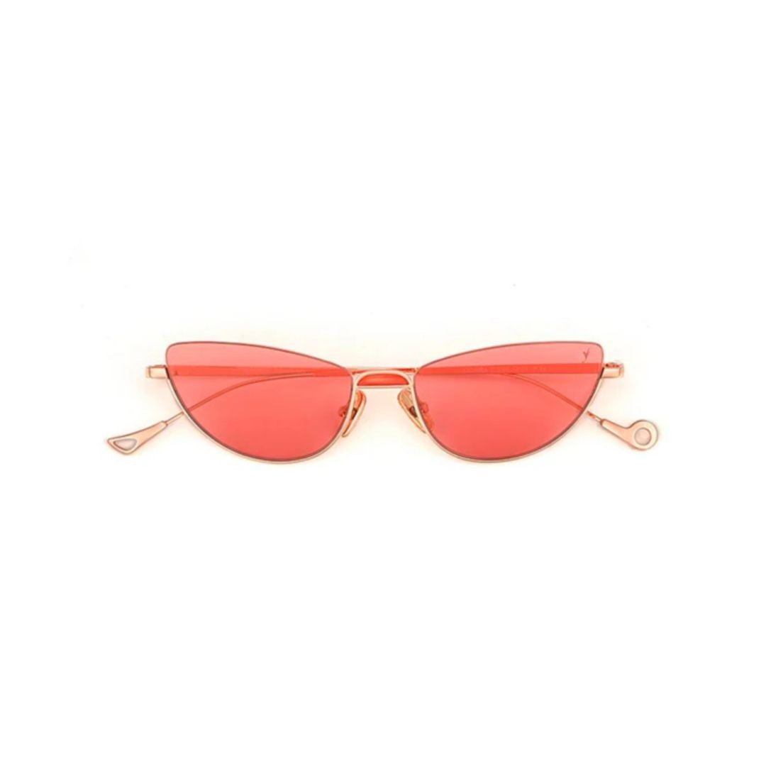Eyepetizer Odaiba C.1-66 Narrow Cat-Eye Sunglasses With Geometric Metal Frames