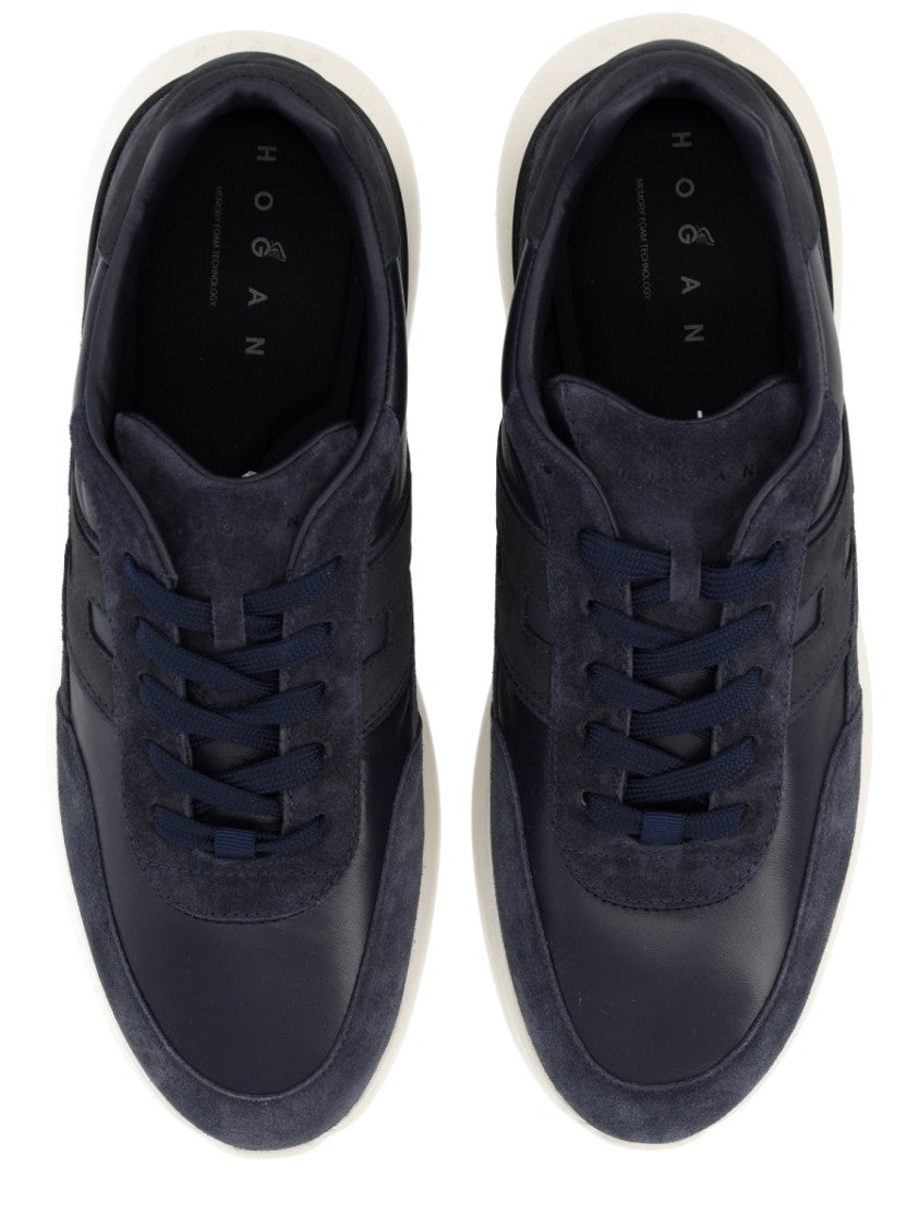 Hogan Blue Suede Sneaker Calfskin Mutton Sneakers