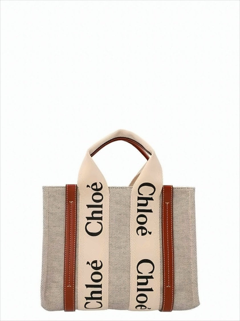 Chloé Structured Linen Tote Bag