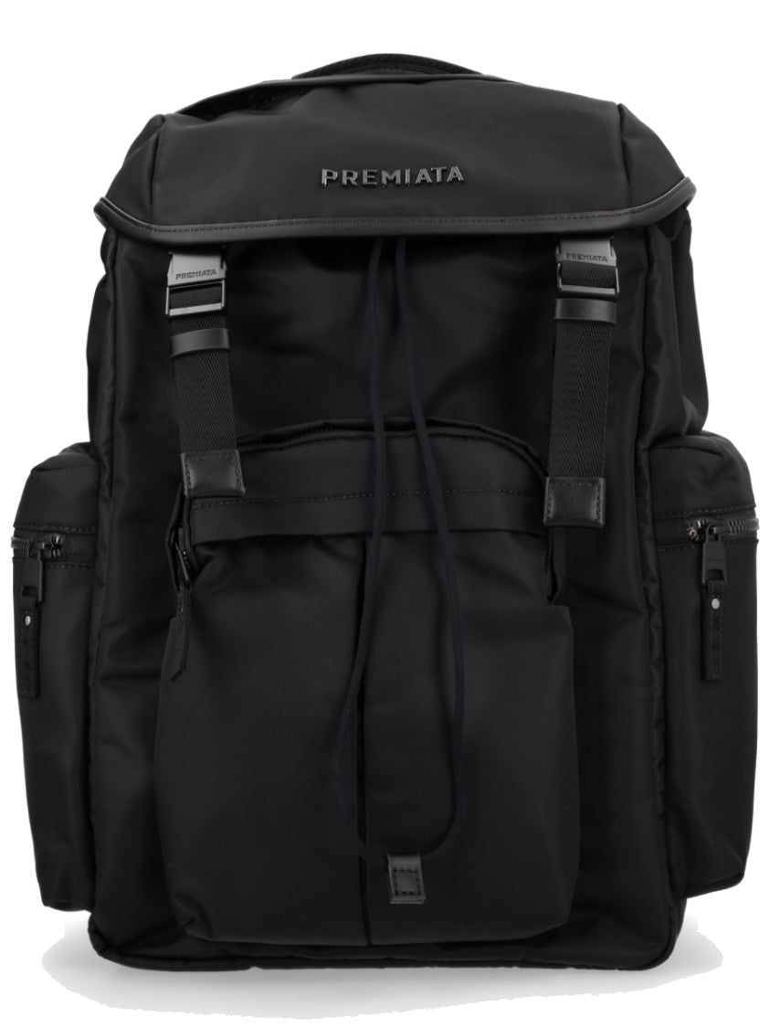 Premiata Booker Structured Rectangular Black Backpack