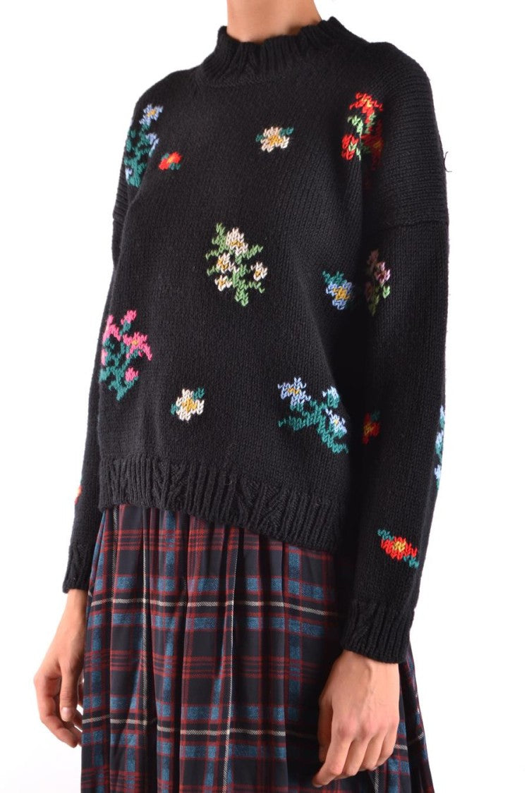 Philosophy Di Lorenzo Serafini Relaxed Fit Black Wool Sweater