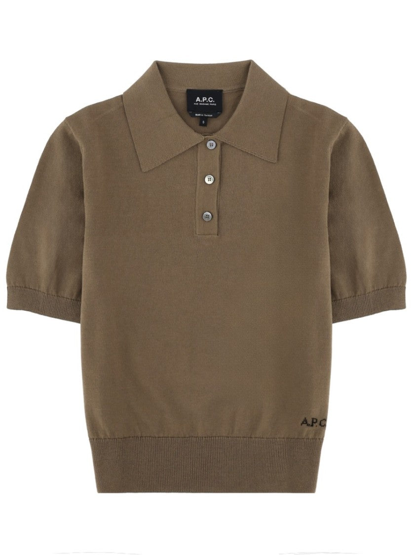A.P.C. Fitted Embroidered Logo Cotton Polo Shirt