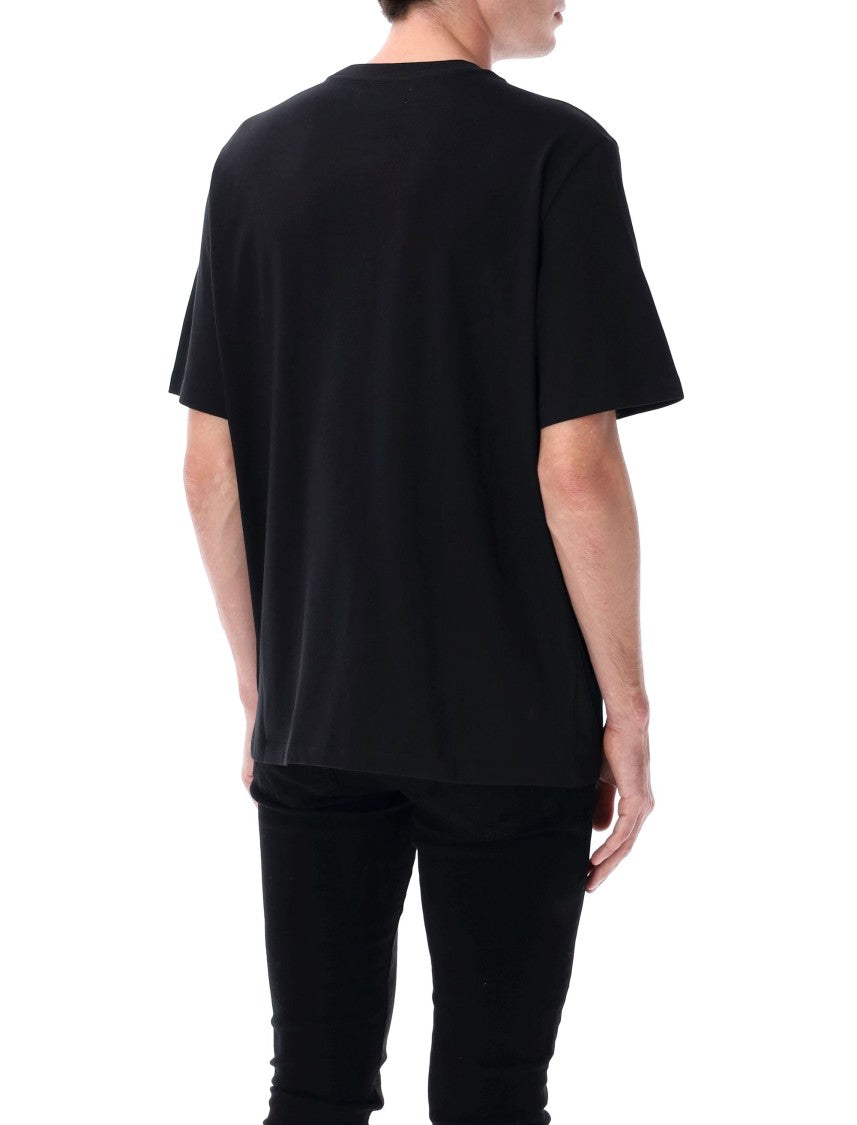 Amiri Relaxed Fit Staggered Logo Black Tee