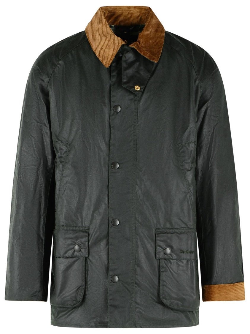 Barbour 'Asby Festive' Green Waxed Cotton Jacket