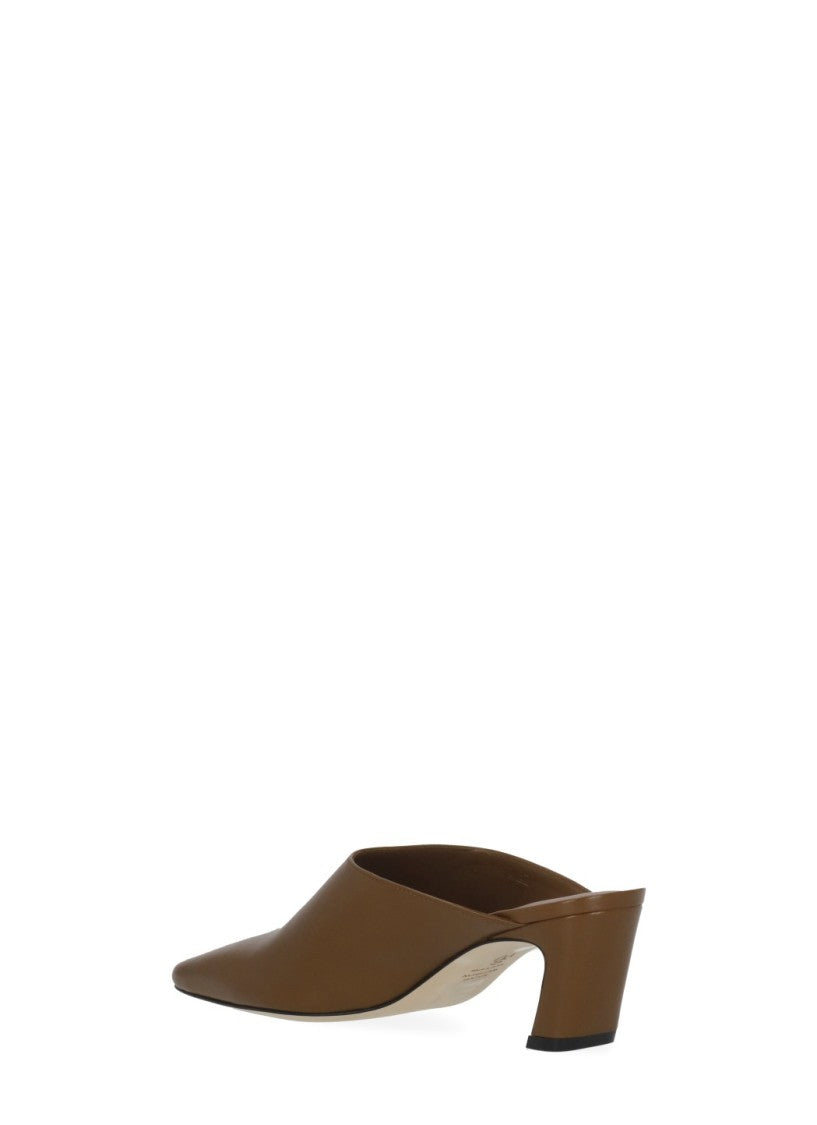 Stuart Weitzman Brown Stassi 50 Leather Mules