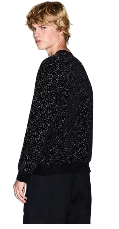 Armani Exchange Geometric Pattern Crewneck Sweater