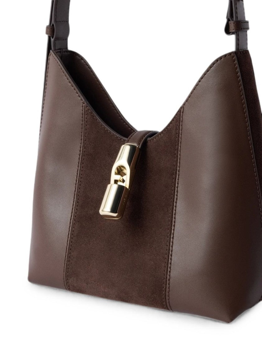 Furla Structured Gold-Tone Clasp Handbag