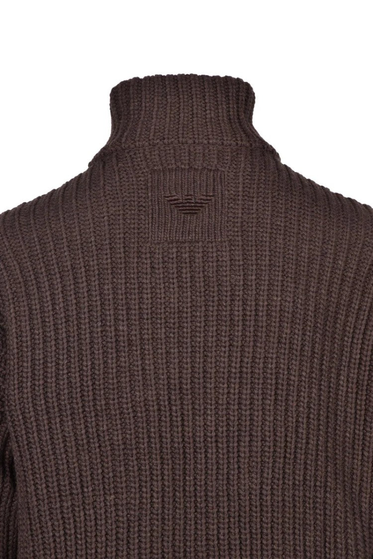 Emporio Armani Knit Brown Zip Cardigan