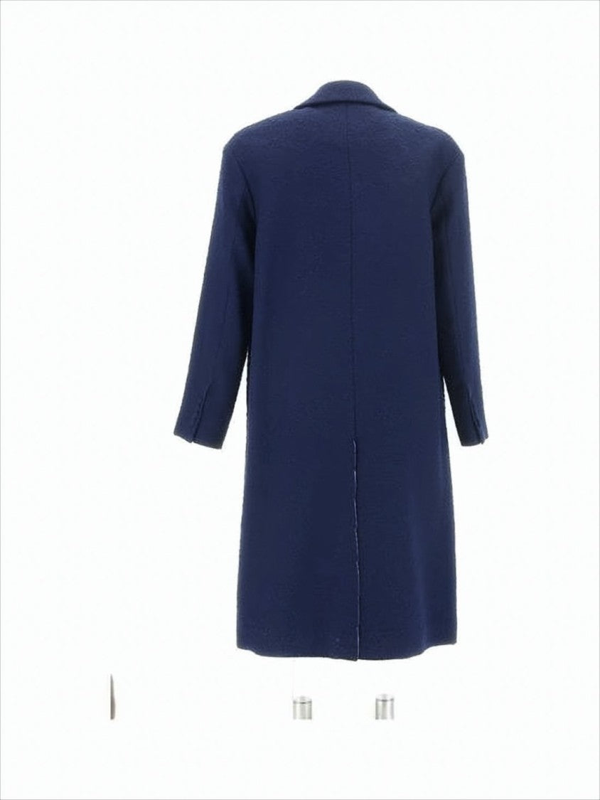 Ami Paris Tailored Wool-Blend Casual Coat With Structured Collar
