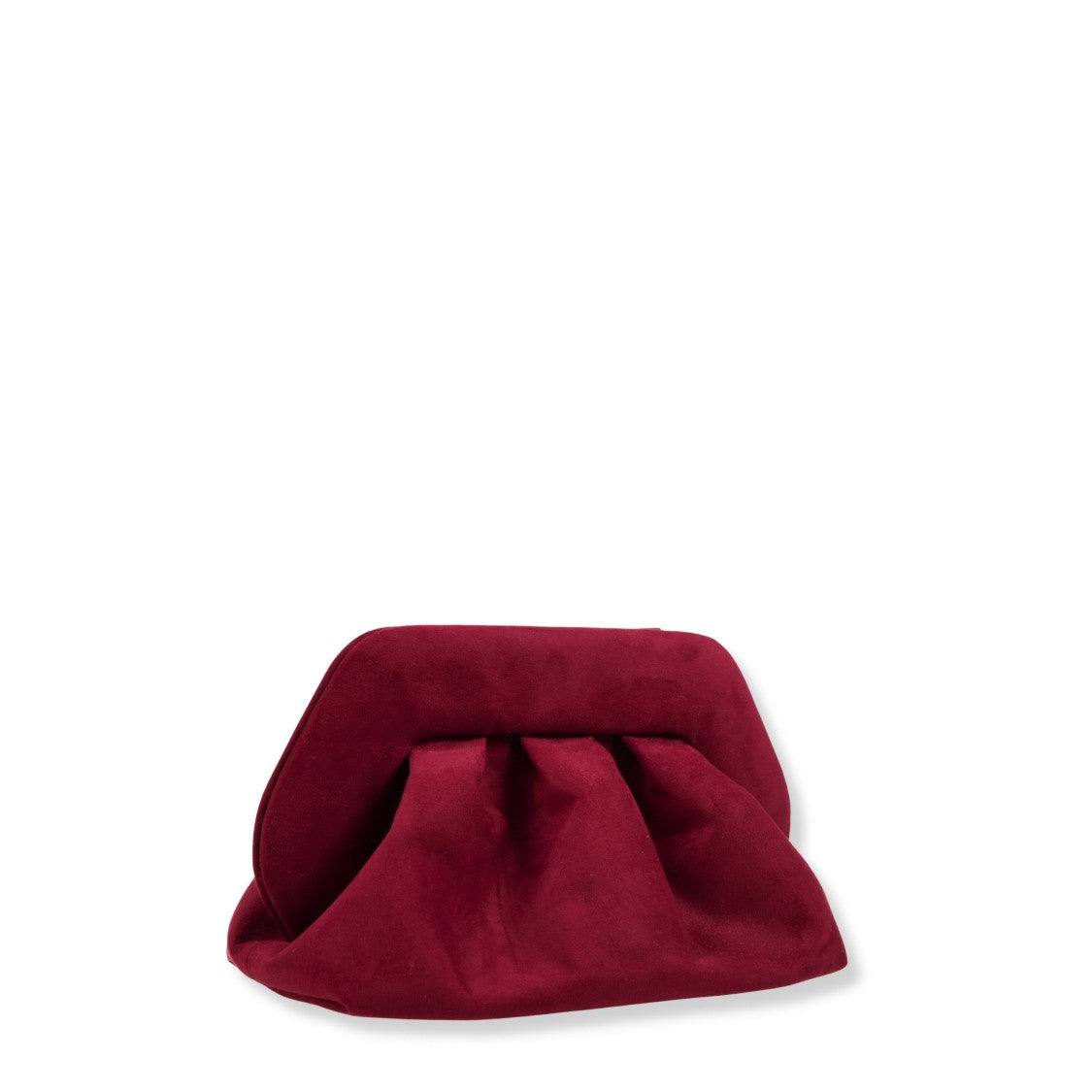 Themoirè Structured Suede Handheld Tote In Rich Prune