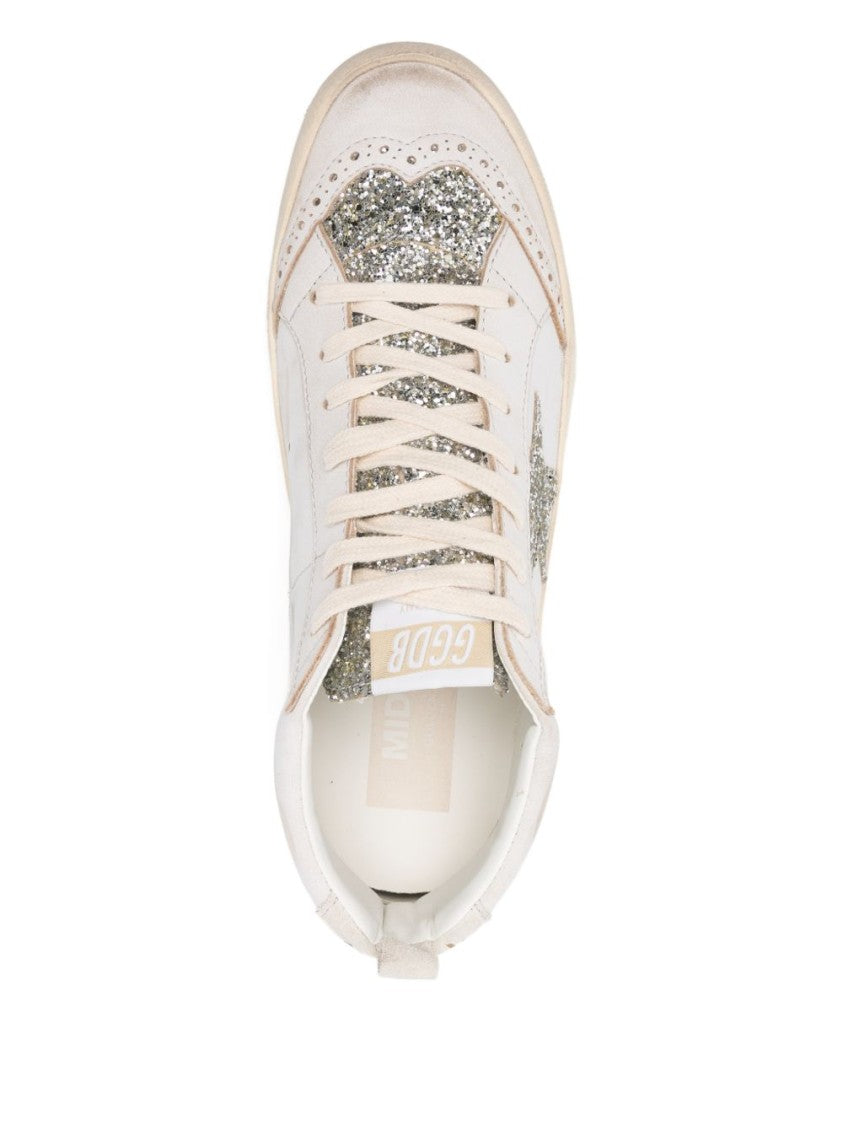 Golden Goose Mid-Top Sneakers With Glitter Star