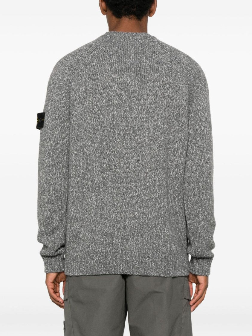 Stone Island Textured Knit Gray Sweater