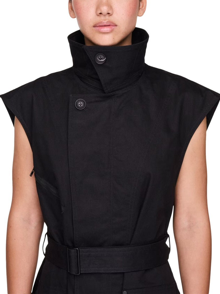 Y-3 Sleeveless Midi Dress With Structured Silhouette