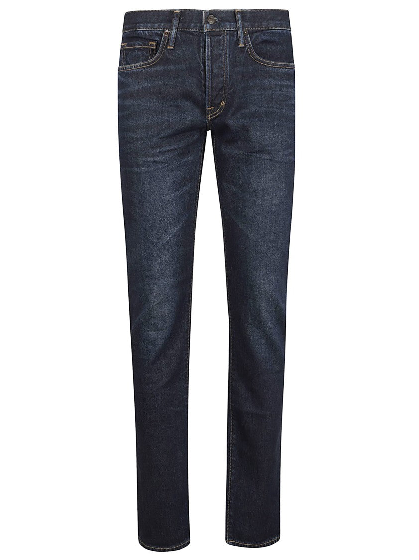 Tom Ford Dark Wash Denim Jeans With Classic Five-Pocket Design