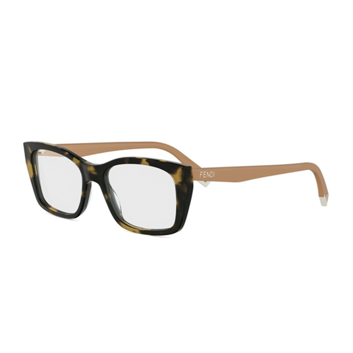 Fendi Havana Way Acetate Rectangular Sunglasses