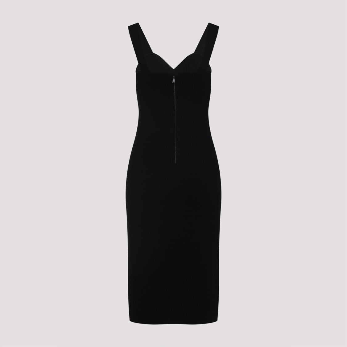 Max Mara Black Midi Dress With Flattering V-Neckline