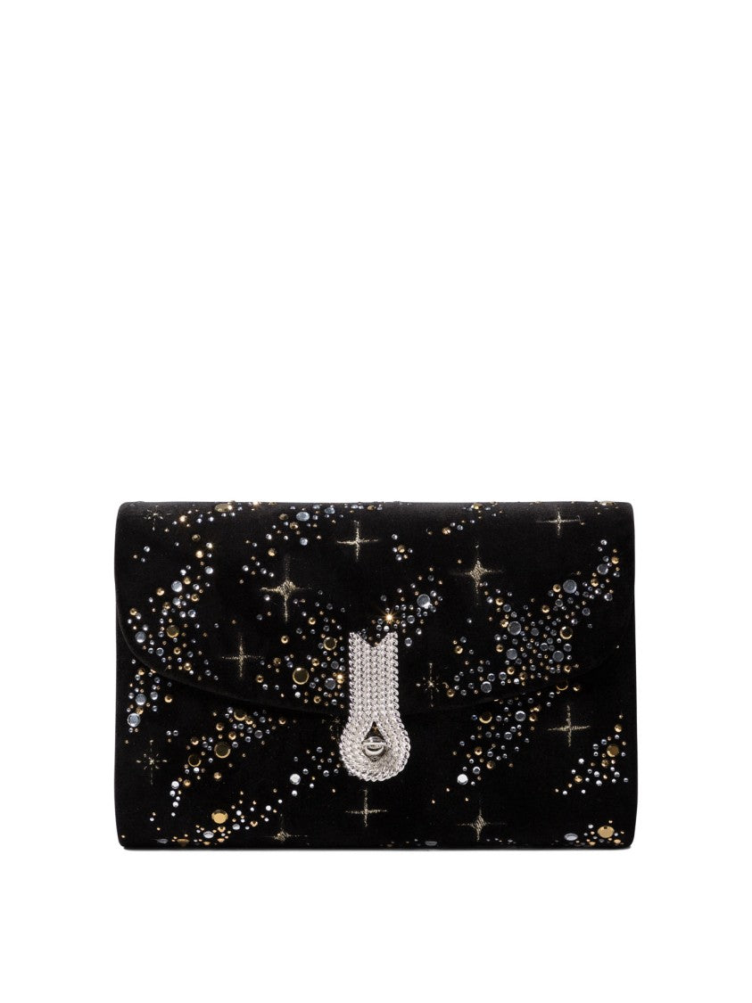 Amato Daniele Compact Black Satin Crossbody Bag