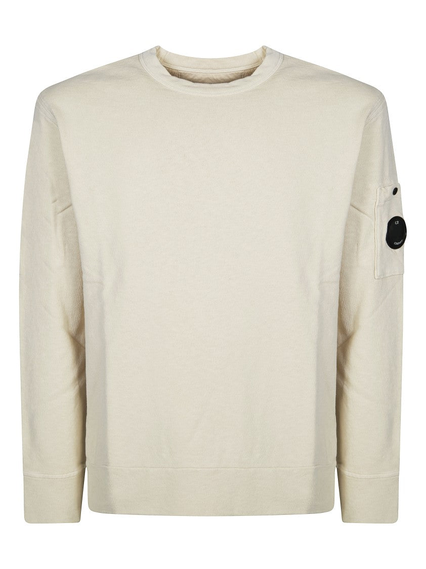 C.P. Company Off-White Crewneck Delave Logo Sweatshirt