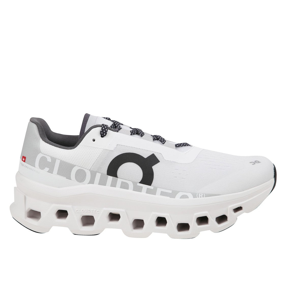 On Running White Cloudmonster Sneakers With Oversized Sole