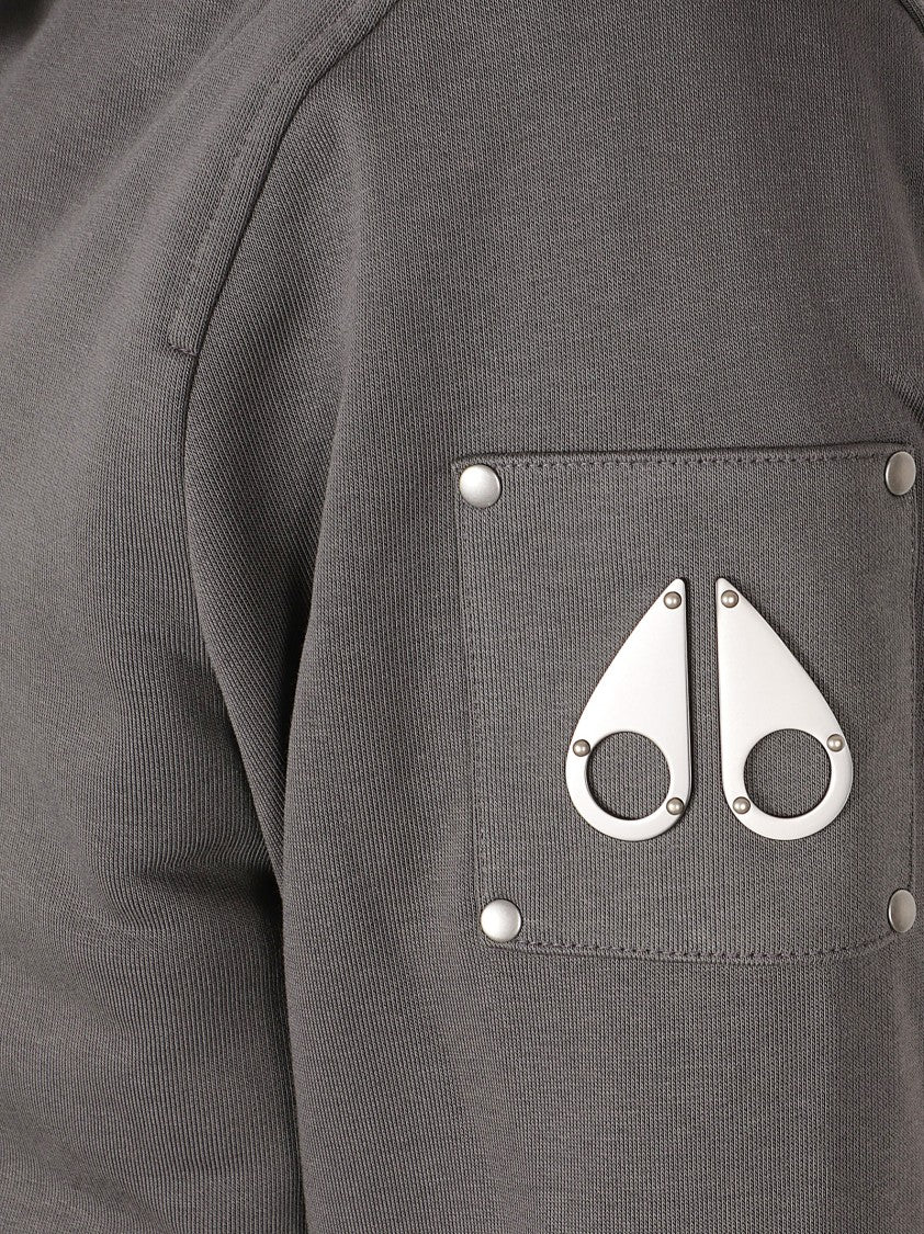 Moose Knuckles Hooded Zip-Up Sweater With Plush Lining And Ribbed Details