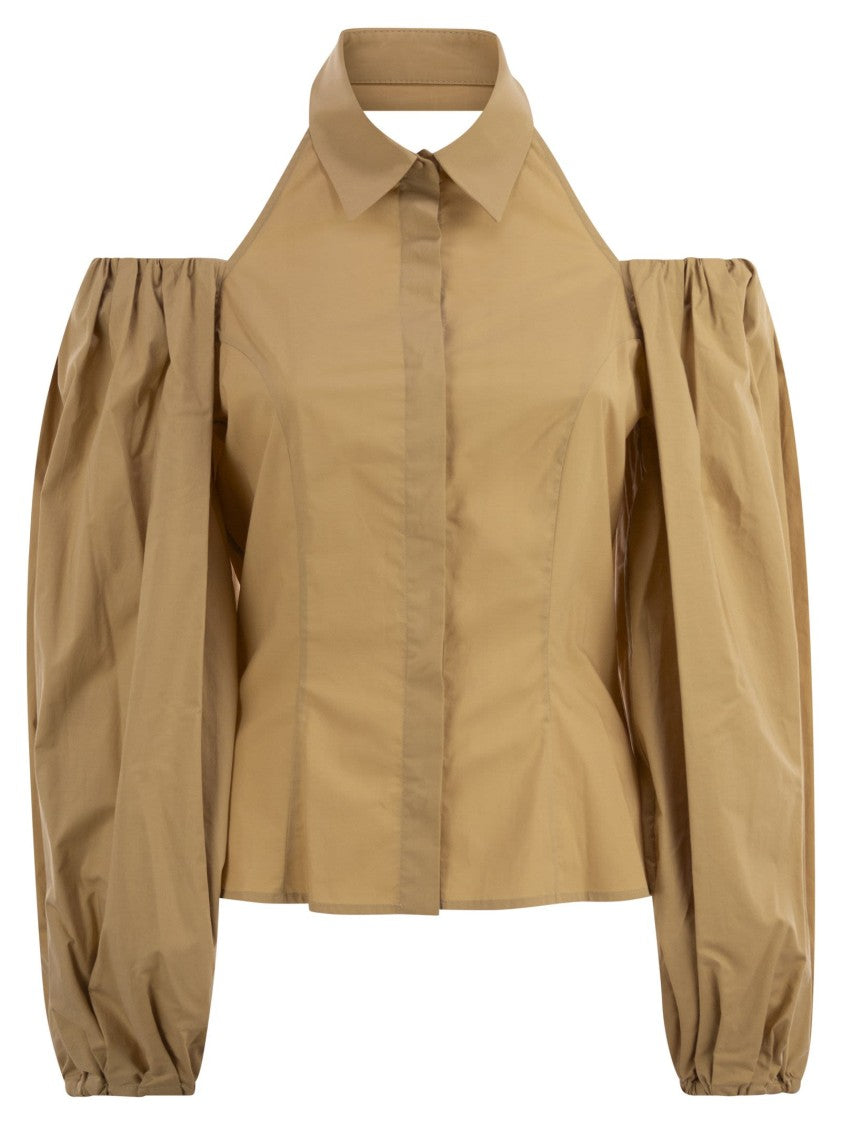 Mvp Wardrobe Cotton Shirt With Balloon Sleeves