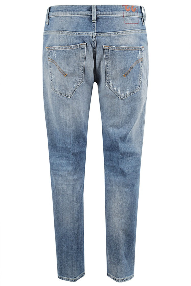 Dondup Brighton Carrot Fit Darned Light Blue Denim Jeans