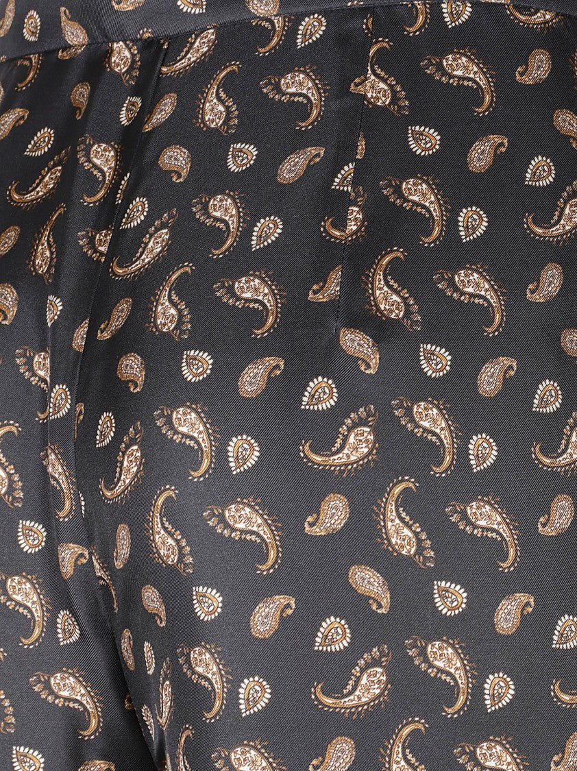 Max Mara Straight-Leg Trousers With Intricate Paisley Pattern