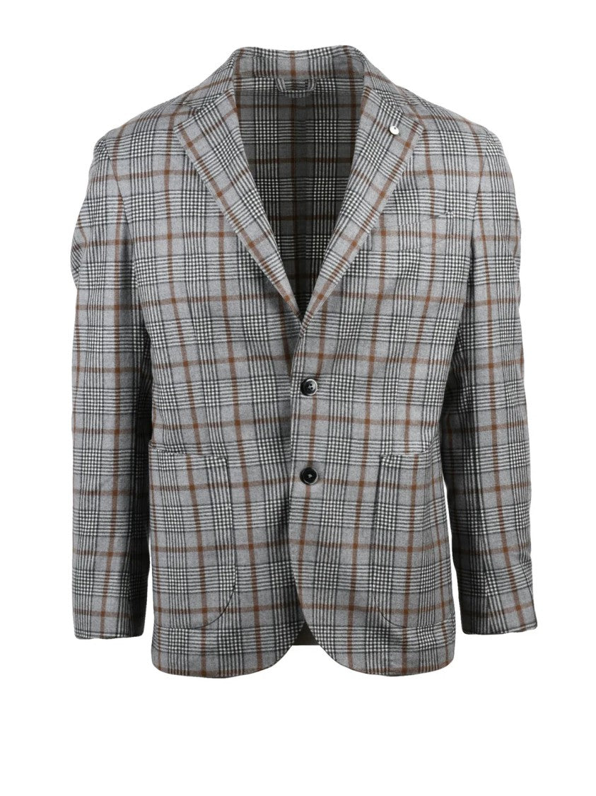L.B.M. 1911 Checkered Wool Jacket With Rounded Silhouette By L.B.M. 1911