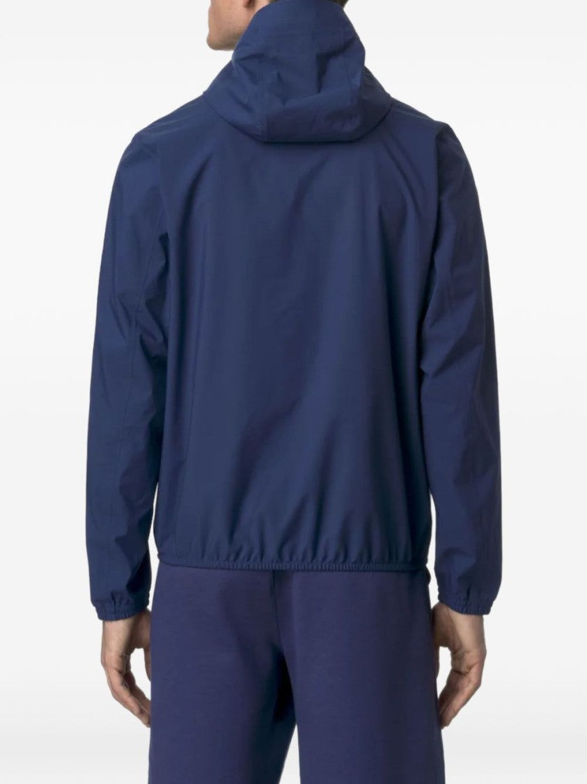 K-Way Blue Stretch Dot Zip Jacket