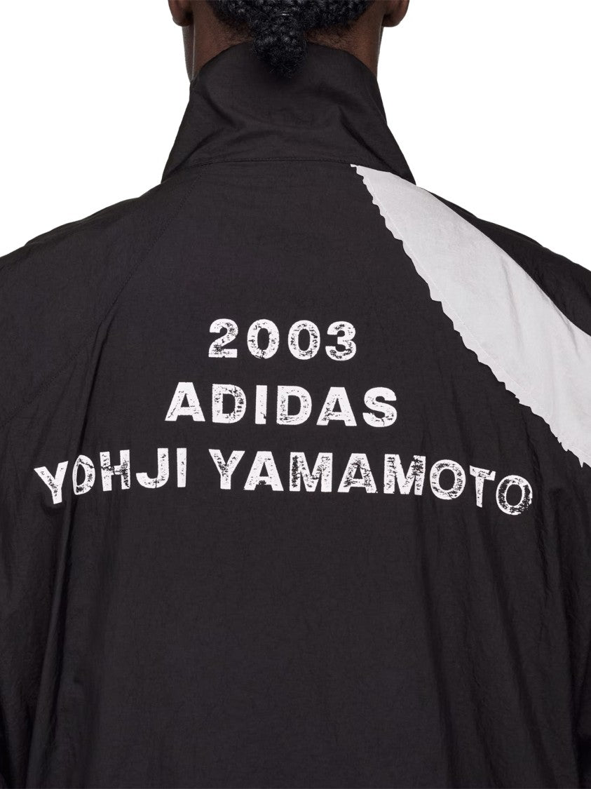 Y-3 Casual Black Jacket With Light Grey Diagonal Stripe