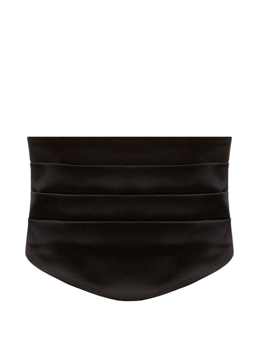 Nina Ricci Silk-Blend Satin Tuxedo Belt With Pleated Design