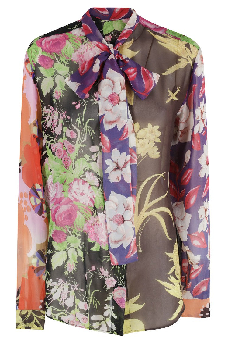 Moschino Multicolor Floral Pattern Silk Blouse