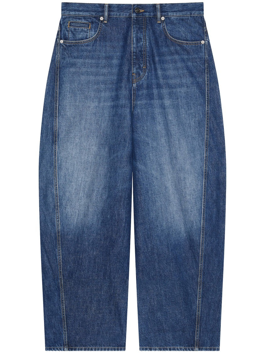 Givenchy Relaxed Wide-Leg Blue Twisted Seam Jeans
