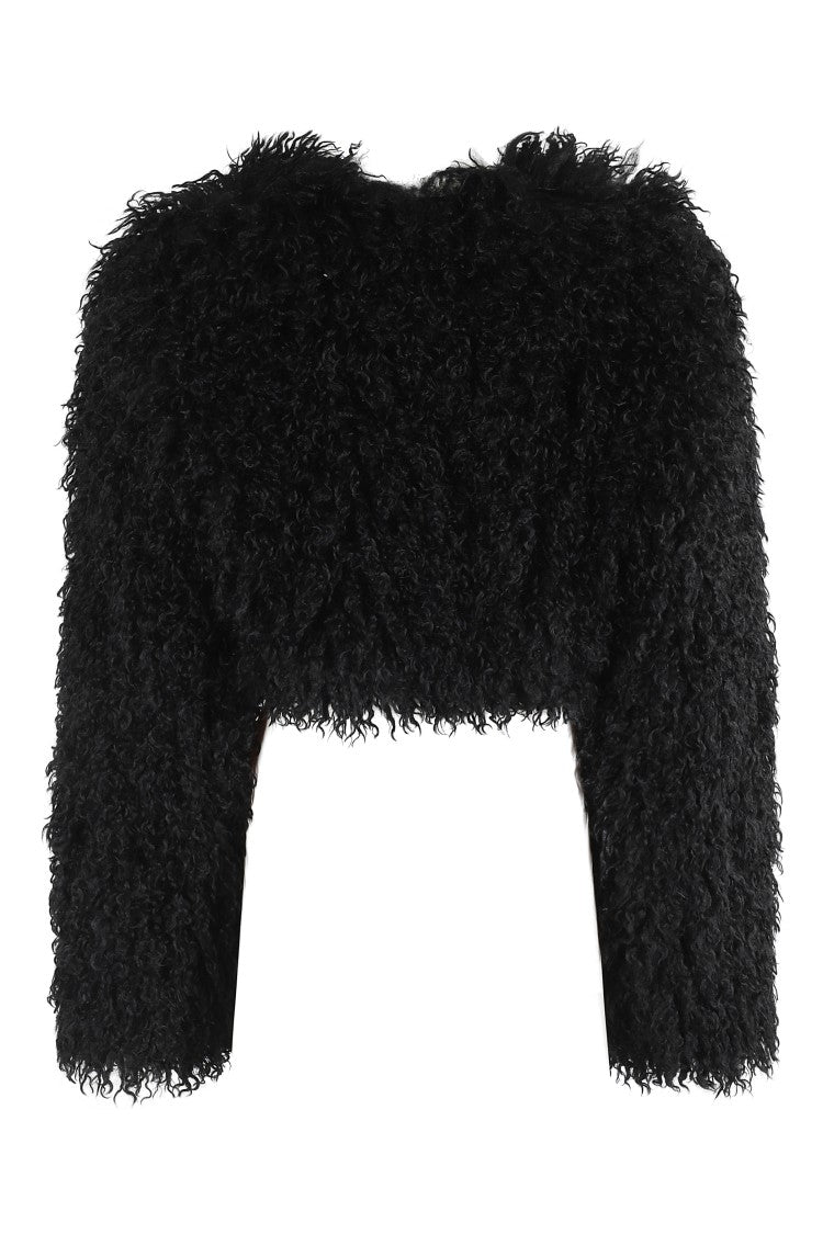Isabelle Blanche Cropped Eco Faux Fur Jacket