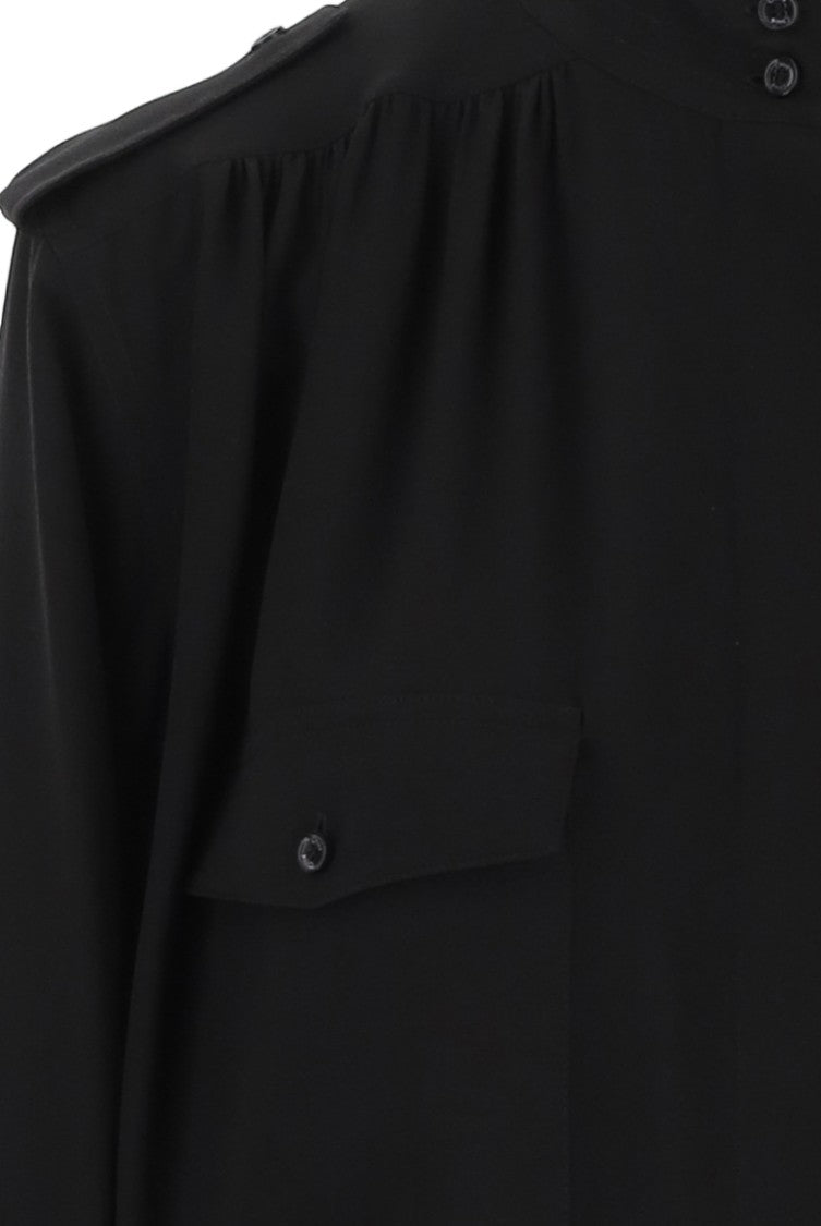Chloé Pleated Silk Crepe Shirt