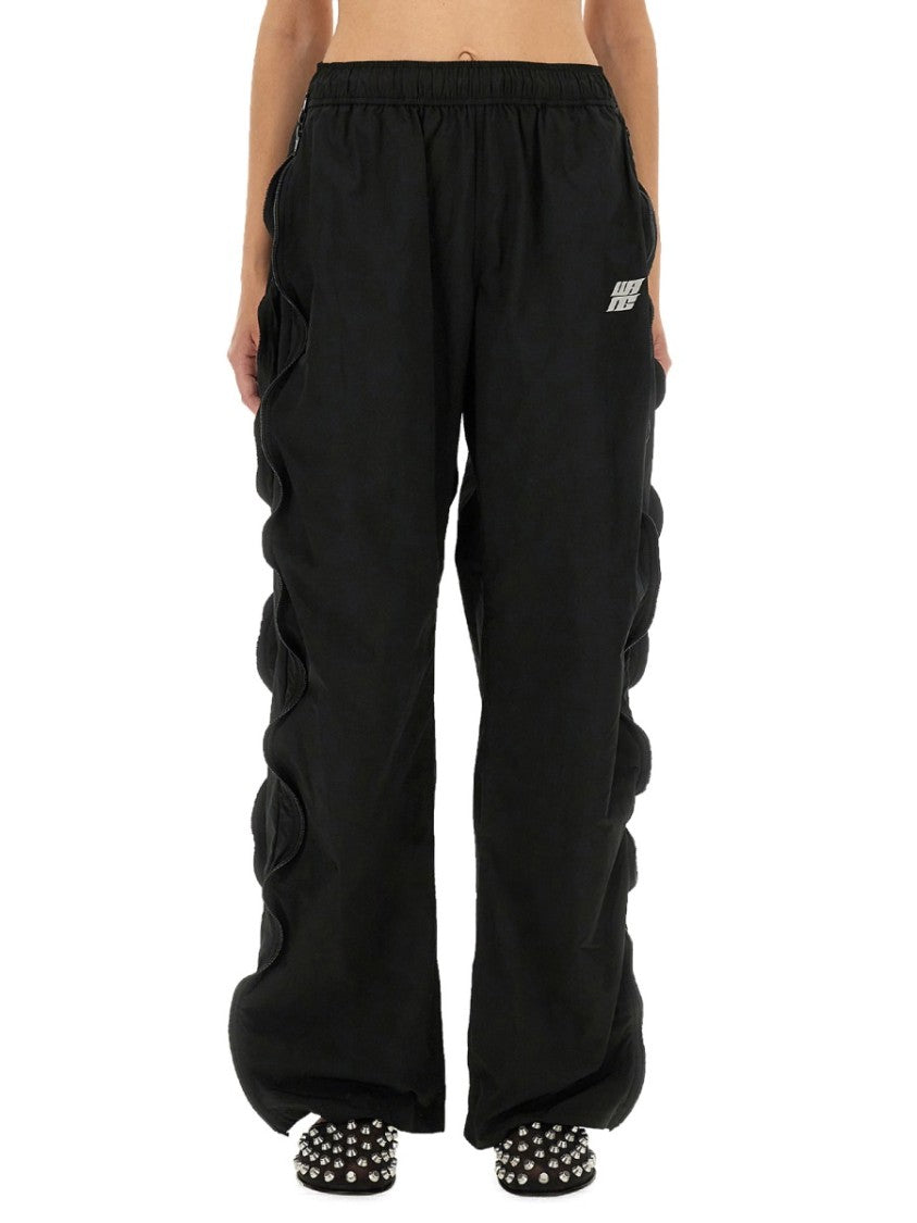 T By Alexander Wang Mid-Rise Track Pants With Unique Wavy Design