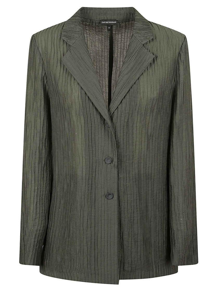 Emporio Armani Sparkling Pleated Crepon Blazer