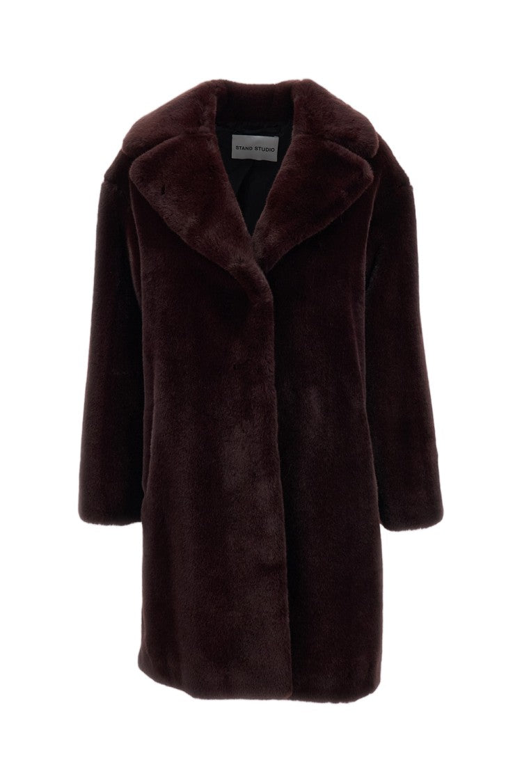 Stand Studio Cocoon Coat With Notched Collar And Concealed Closure