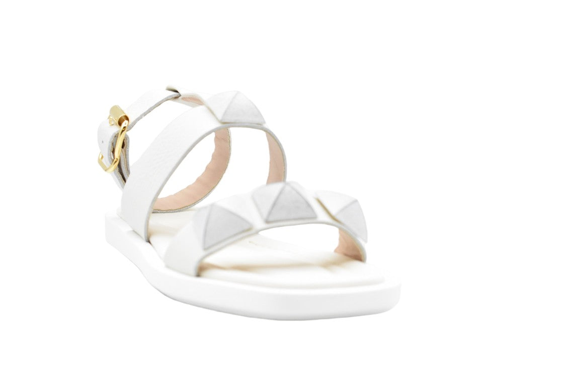 Janet & Janet Flat Sandals With Geometric Embellishments