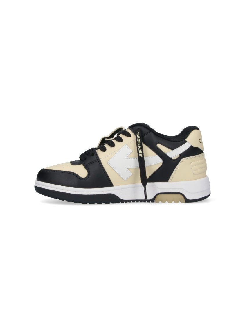 Off-White Glow-In-The-Dark Leather Sneakers With Iconic Logo Details