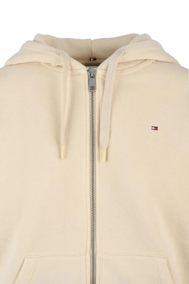Tommy Hilfiger Beige Cropped Brushed Hoodie