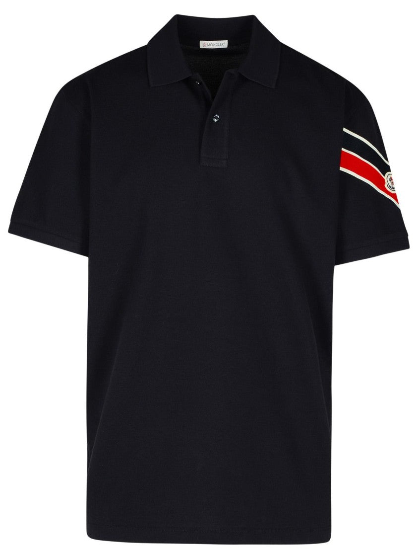 Moncler Navy Cotton Polo Shirt