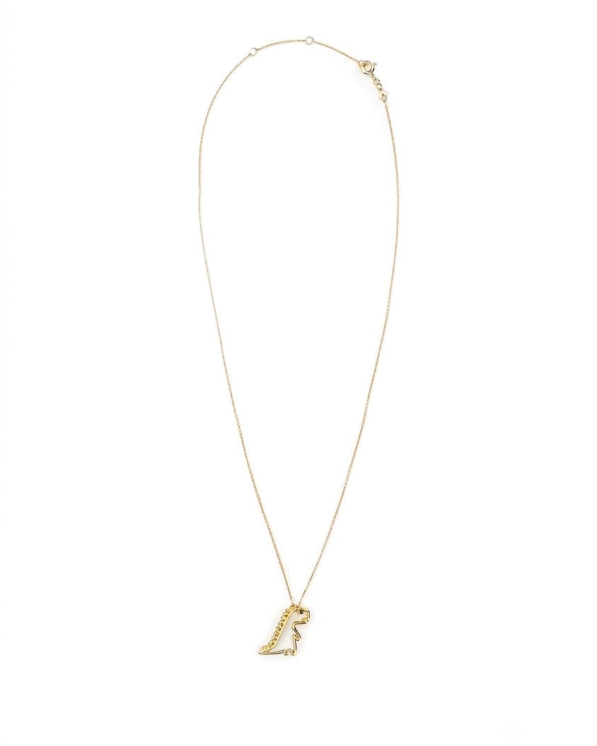 Aliita Yellow Gold Dino Esmeralda Necklace