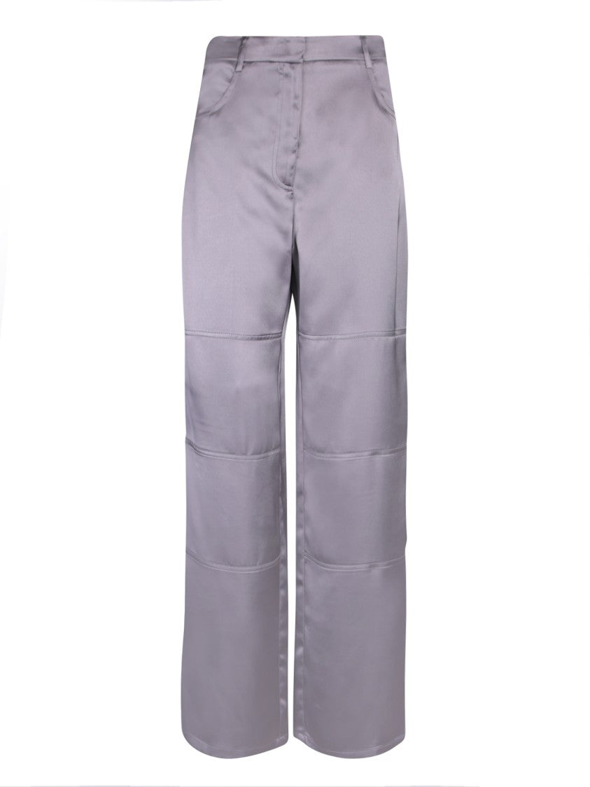 Blanca Vita Tailored Grey Trousers With Satin Finish