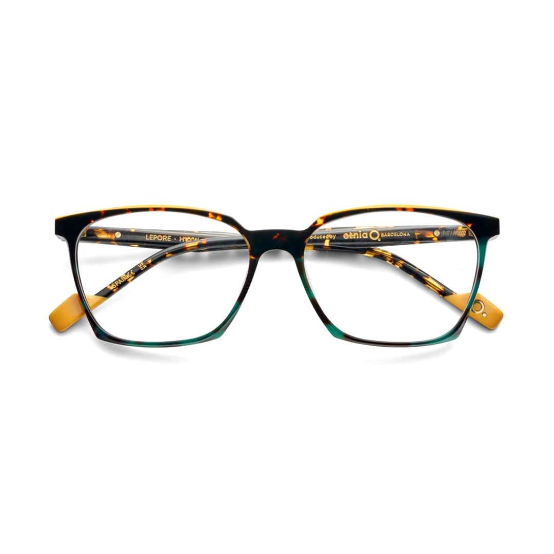 Etnia Barcelona Lepore Tortoiseshell Square Frame Eyeglasses With Amber Accents