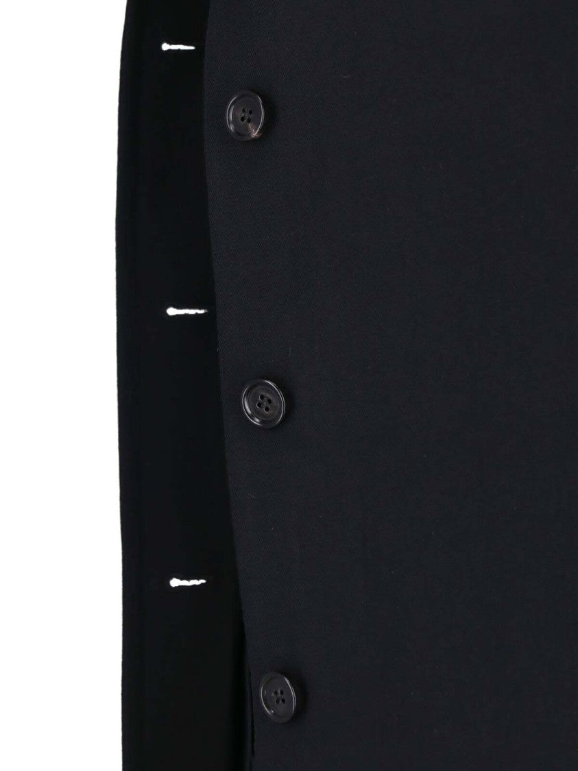 Jil Sander Black Single-Breasted Virgin Wool Coat