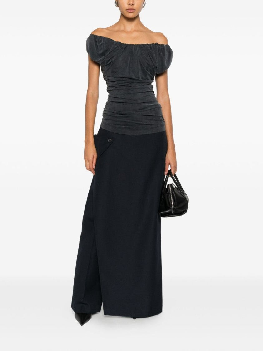 Jean Paul Gaultier Blue Wrap Design Cut-Out Skirt